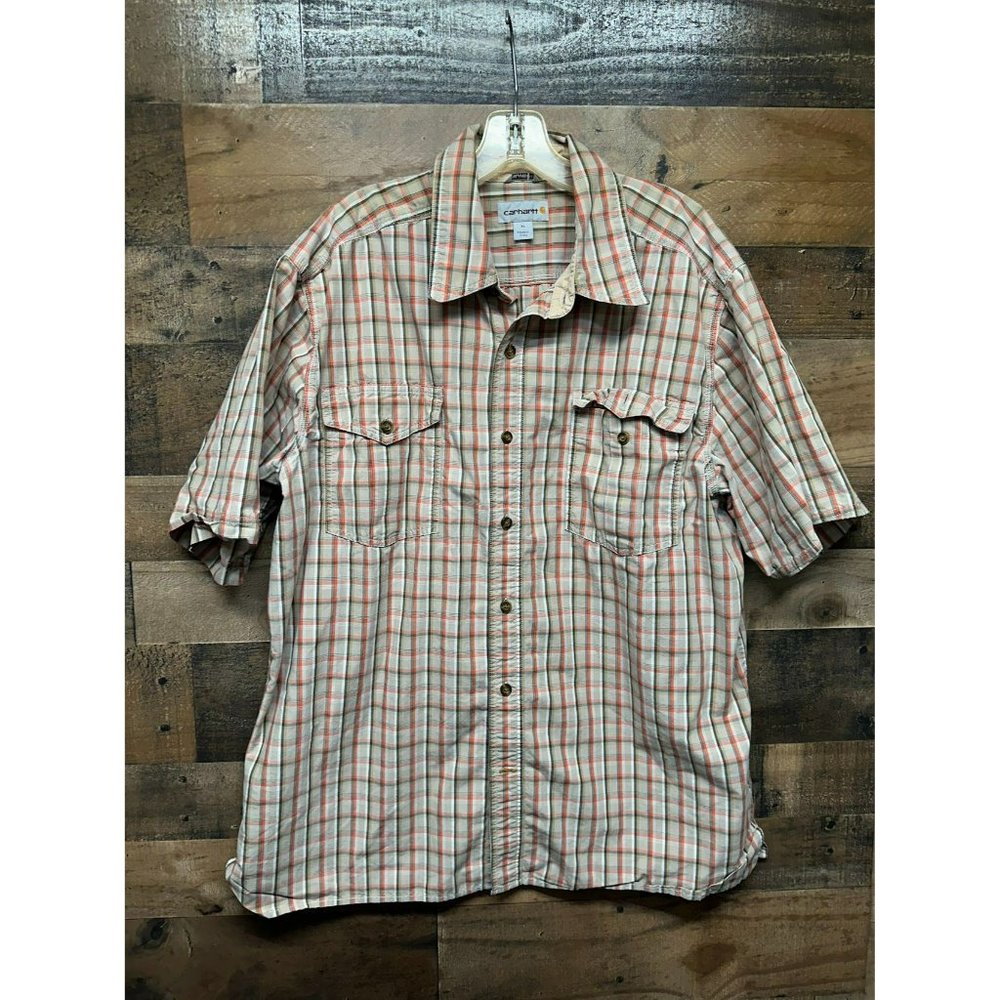 Carhartt Men's Relaxed Fit Short Sleeve‎ Button Up Size X-Large